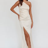 Taniesha One-Shoulder Gathered Maxi Dress Champagne