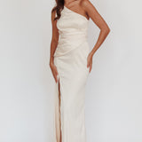 Taniesha One-Shoulder Gathered Maxi Dress Champagne
