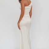 Taniesha One-Shoulder Gathered Maxi Dress Champagne