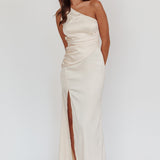 Taniesha One-Shoulder Gathered Maxi Dress Champagne