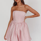 Radiant Strapless Bubble Mini Dress Pink