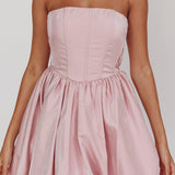 Radiant Strapless Bubble Mini Dress Pink