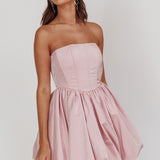 Radiant Strapless Bubble Mini Dress Pink