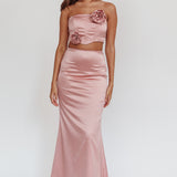 Like A Dove Satin Maxi Skirt Mauve