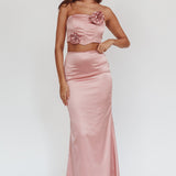 Like A Dove Satin Maxi Skirt Mauve