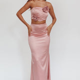 Like A Dove Satin Maxi Skirt Mauve