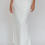 Like A Dove Satin Maxi Skirt Oyster