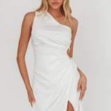 Lyon Ruched Cut Out MIni Dress White