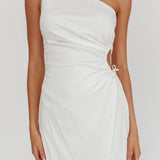 Lyon Ruched Cut Out MIni Dress White