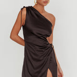 Lyon Ruched Cut Out Mini Dress Black