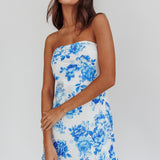Sorbet Strapless Mini Dress Blue