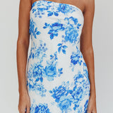Sorbet Strapless Mini Dress Blue