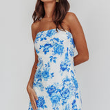 Sorbet Strapless Mini Dress Blue