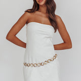 Sorbet Strapless Mini Dress White