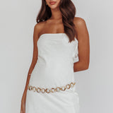 Sorbet Strapless Mini Dress White