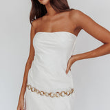 Sorbet Strapless Mini Dress White