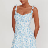 Sorbet A Line Mini Dress Blue
