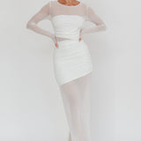 Harpa Mesh Maxi Dress White