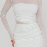 Harpa Mesh Maxi Dress White