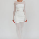Harpa Mesh Maxi Dress White