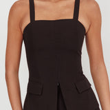 Like I Do Front Zip Sleeveless Top Black