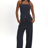Renee Wide Leg Pants Pinstripe Navy