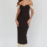 Freesia Off Shoulder Bodycon Maxi Dress Black