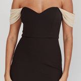 Freesia Off Shoulder Bodycon Maxi Dress Black