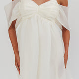 Little Liar Organza Mini Dress Light Beige