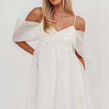 Little Liar Organza Mini Dress Light Beige