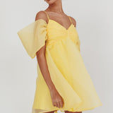 Little Liar Organza Mini Dress Yellow
