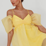 Little Liar Organza Mini Dress Yellow