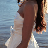 Alix Strapless Tiered Ruffle Mini Dress White