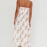 Kalaya Lace-Up Waist Midi Dress Floral