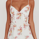 Kalaya Lace-Up Waist Midi Dress Floral