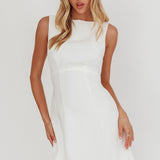 Shannon Boat Neck Sleeveless Mini Dress White