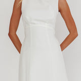 Shannon Boat Neck Sleeveless Mini Dress White