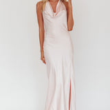 Element Tied Halter Maxi Dress Pink