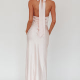 Element Tied Halter Maxi Dress Pink