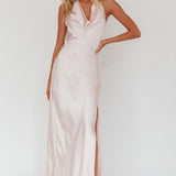 Element Tied Halter Maxi Dress Pink