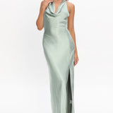 Element Tied Halter Maxi Dress Sage