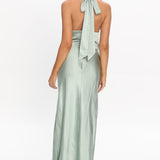 Element Tied Halter Maxi Dress Sage