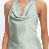 Element Tied Halter Maxi Dress Sage