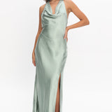 Element Tied Halter Maxi Dress Sage