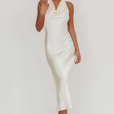 Element Halterneck Maxi Dress Champagne