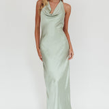 Element Halterneck Maxi Dress Matcha