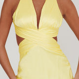 On And On Crossover Cut-Out Maxi Dress Lemon