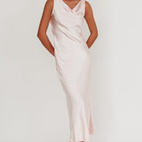 Take Care Backless Sash Maxi Dress Blush