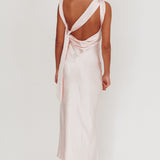 Take Care Backless Sash Maxi Dress Blush