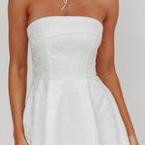 Worship Strapless A-Line Midi Dress White